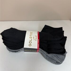 GoldToe New Pack of‎ 6 Black Liner Socks 1 Pair Grey. Fits women’s size 6-9